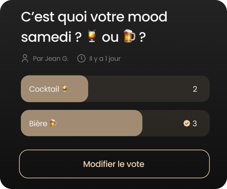 Application pour organiser une soirée – créer des sondages pour choisir date ou activité