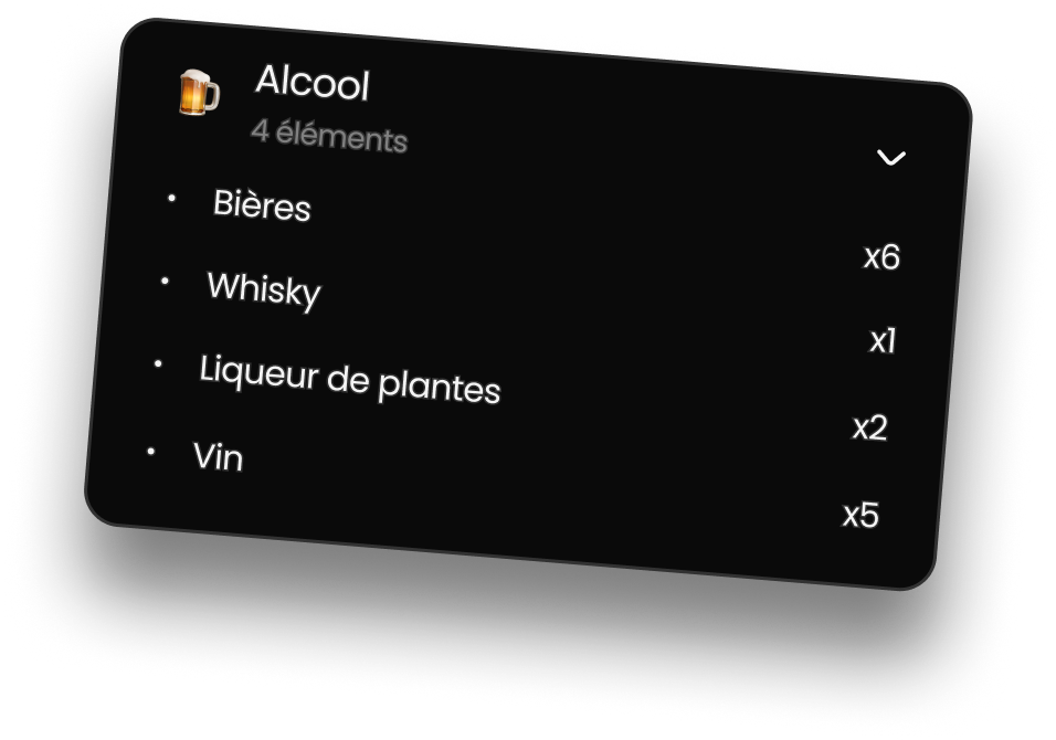 Application pour organiser une soirée – listes