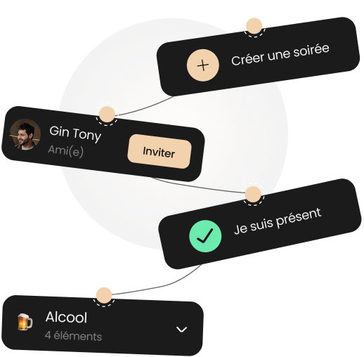 Fonction de l’application pour organiser une soirée